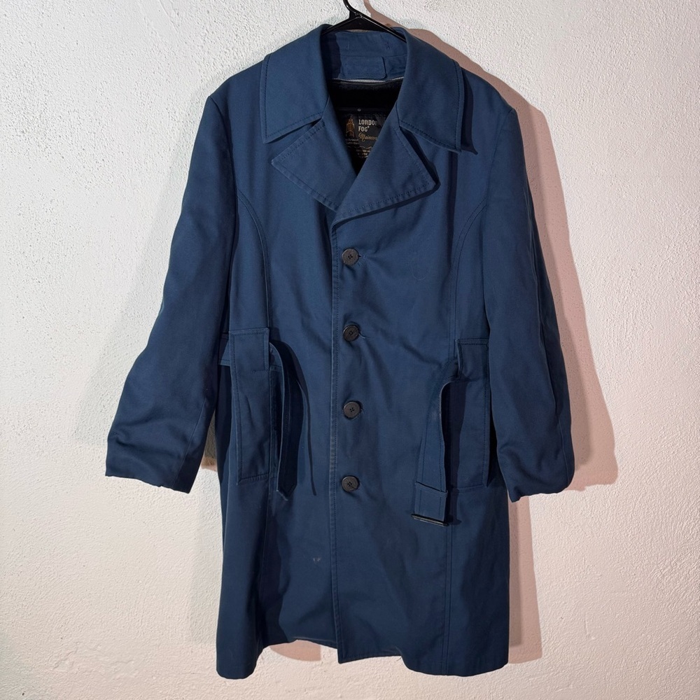 Vintage London fog // teal removable liner trench coat size 40